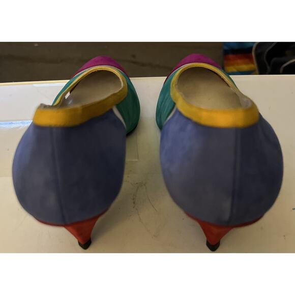 Stuart Weitzman Women's 8.5M Multicolor Suade Leather Pumps 3” Heel - Picture 11 of 15